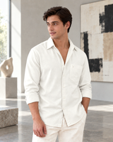 Twill Stretch Shirt, White
